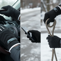 Men's Suede Winter Gloves - Thermal, Touchscreen, Windproof, Non-Slip for Outdoor Cycling