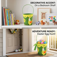Easter Basket with Hand Easter Decoration Egg Candy Bucket for Kids, Gift Giving