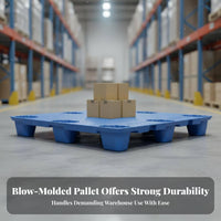 Pallet Dampness-Resistant Nine-Leg Pallet High Load Capacity Heavy Duty Skid for Logistics Personnel, Factory Workers, Storage