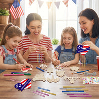 13 Pieces Easter Wooden Wind Chime Kit Creative Activity DIY Easter Wind Chime Kit Ideal Gift for Kids, Parents, Holiday Decoration, Classroom, Window