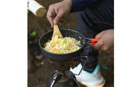 High Temperature Resistant Outdoor Cook Set with Kettle Nesting Design Portable Cooking Set Lightweight Picnic Cookware Hard Anodized Aluminum for Campers, Backpackers