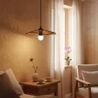 Rustic Charm Woven Paper Rope Lampshade Hollow-out Design Paper Rope Light Shade Easy Installation Imitation Rattan Lamp Cover Minimalist for Restaurant