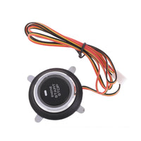12V Motor Ignition Stop Button Black Face Flush Mount Ignition on-off Button Silver Trim Bezel Car Control Indicator Window