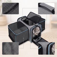 Breathable Expandable Pet Carrier Foldable Pet Carrier Bag Portable Sturdy for Small Dogs, Cats, Young Dogs, Vet Visits