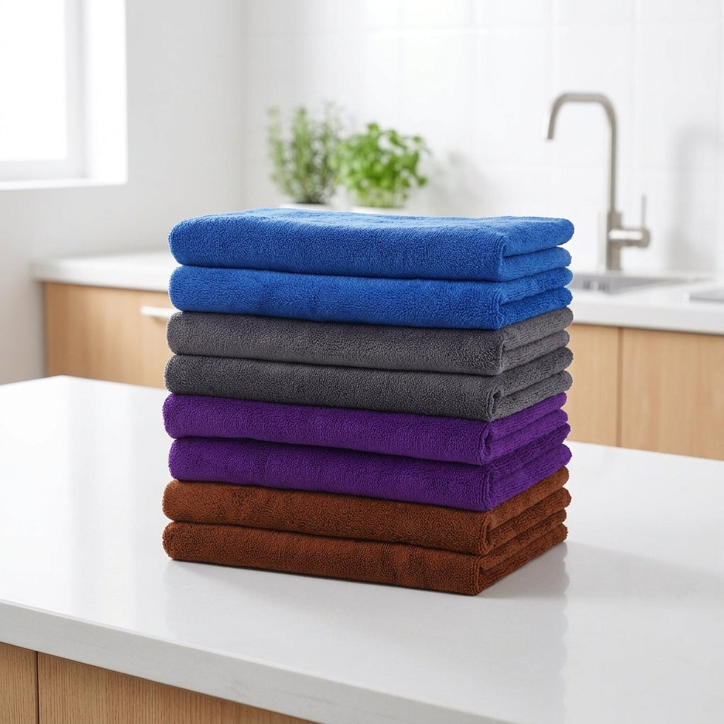 Thick Microfiber Cloth and Microfibre Cloth 30x30 cm, Absorbent Microfibre Towel for Car Washing, Glass and Kitchen Cleaning Tool