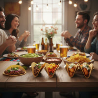 6 Pieces Retro Design Stainless Steel Taco Holder Rust-Resistant Metal Taco Stand Easy to Clean Food Serving Tool Sturdy