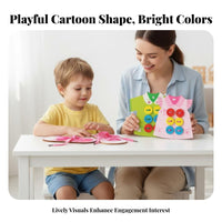 Fine Movement Skills Development Wooden Lacing Game Educational 4 in 1 Lacing Board Set Hand-Eye Coordination for Preschoolers, Kids