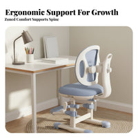 Sturdy Construction children's Homework Chair with Back Support Easy to Clean Height Adjustable Writing Chair for Primary School Students, Boys, Girls, Studying, Home, Bedroom, Playroom
