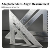 Carpentry Triangle Ruler High Precision Efficient Angle Square Multi-Functional Aluminum Alloy Try Square for Carpenters, Builders, Framing, Roofing