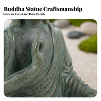 Compact Size Zen Garden Ornament Intricate Design Small Buddha Statue Waterproof Mini Buddha Statue Weather-Resistant for Balcony, Patio, Desktop