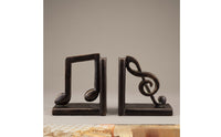 Music Note Bookends Compact Decorative Bookends Space-Saving Book Holders for Readers, Bookshelf