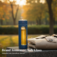 Portable Tea Tumbler Large Capacity Glass Tea Tumbler with Strainer Leak-Resistant Shatter-Resistant Glass Cup for Commuters, Travel, Daily Use