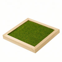 Wooden Base with Grass Wood Miniature Display Base Layered Wooden Scenery Tray for Hobbyists