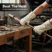 Thickened Canvas Work Gloves Heat Resistant Welding Safety Gloves