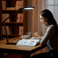 Rechargeable LED Desk Lamp with USB Ports Touch-Control Folding Desk Lamp with Night Light Adjustable Dimmable for Students, Professionals, Office, Workbench