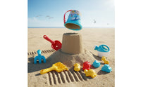 20 Pieces Smooth-Edged Beach Sand Toy Set Colorful Beach Pail with Molds Portable Sand Castle Building Kit Creative for Children