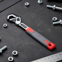 2 Pieces High Force Self Locking Wrench Single-Handed Operation Wide Jaw Adjustable Wrench Heavy-Duty Multifunctional Spanner Ergonomic Handle