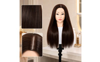 16-Inch Hairdressing Mannequin Head Straight Human Hair Mannequin Head Multifunctional Professional-Grade for Hairdressers