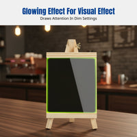 Desktop Writable LED Blackboard Sign, Double-Sided Creative Hand-Drawn Display Board for Milk Tea Shop, Bar Counter