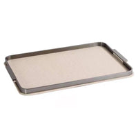 Vanity Tray with Metal boarder Leather Tray with Handles Functional Trays for Washroom Counter