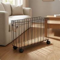 Woven Handle Basket Carrier uncoveredTop Rolling Basket Slim