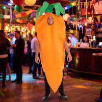 Funny Carrot Costume Eye-Catching Carrot Cosplay Costume Pull-on Vegetable Jumpsuit Sleeveless for Adults, Cosplayers, Halloween