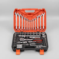 Portable Mechanics Tool Set Compact Socket and Ratchet Set Long-Lasting Bit Driver Comfortable for DIYers