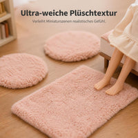 Dollhouse Miniature Plush Carpet Winter Floor Mat for Living Room Bedroom DIY Mini Furniture Model Accessories