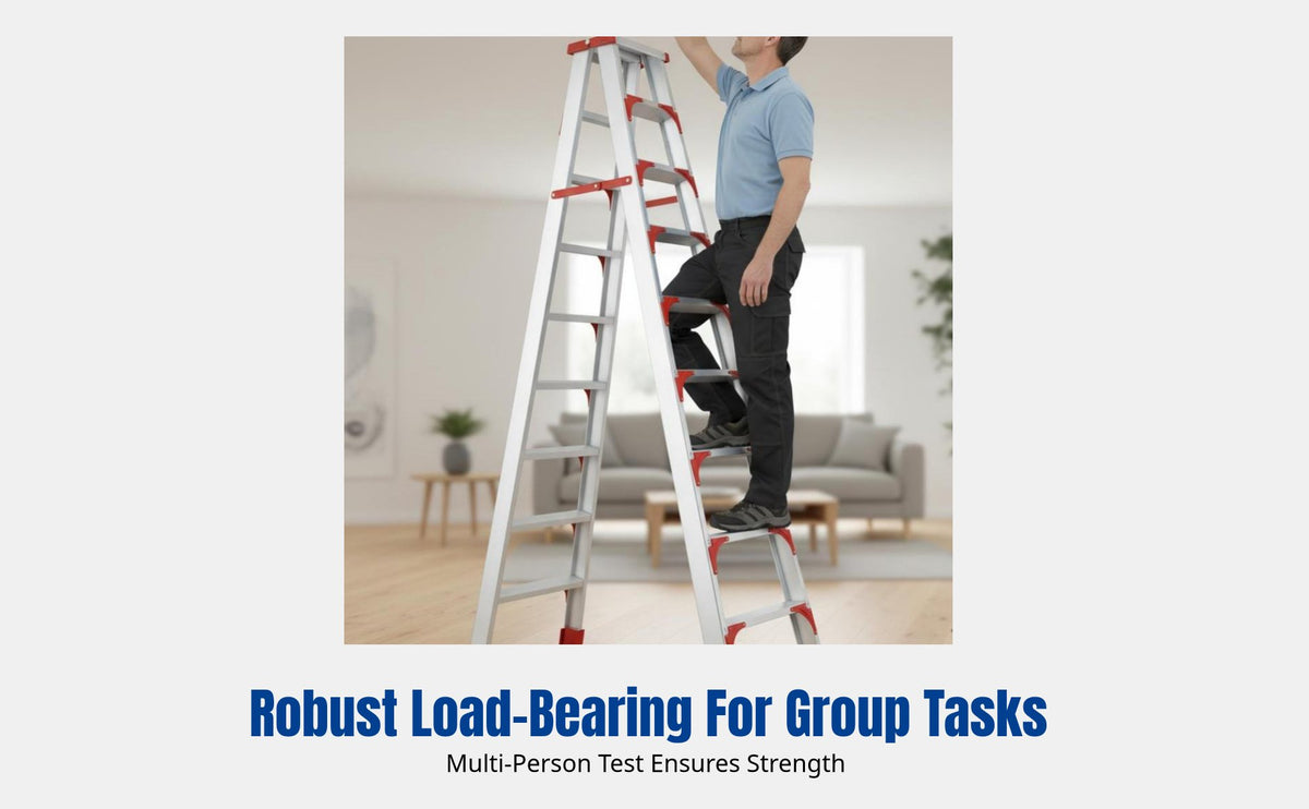 Aluminum Step Ladder, Heavy-Duty, Foldable, Thickened, Home & Engineering Use
