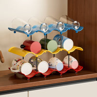 Desktop Cup Rack Three-Tier Cup Storage Rack Mug Shelf Organizer Countertop Space-Saving for Coffee Bar, Kitchen Counter