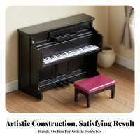 Dollhouse Piano and Stool Photography Prop Miniature Piano and Stool Set DIY Craft Supply for Doll Collectors, Diorama Building, Cake Decorating