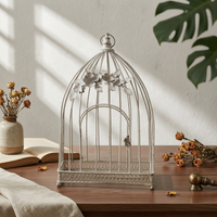 Birdcage with Arched Door Rustic Decorative Birdcage Charming for Weddings