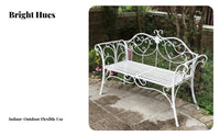 Ornate Metal Two-Seater European Inspired Design Patio Loveseat for Homeowners