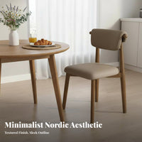 High-Resilience Cushion Upholstered Winged-backBack Chair Ergonomic Backrest Upholstered Side Chair Soft and Breathable Seating Furniture Sturdy Frame for Homeowners, Restaurant Owners, Hotel Managers, Dining Room, Cafe, Kitchen, Office