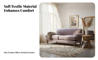 soft and thick fabric Texture Curved rear Three-Seater Vintage aesthetic Sofa Photogenic design living Room Furniture Statement Piece for Interior Designers, Apartment Dwellers, Boutique Hotel, photography studio, Reception Area, snug corners