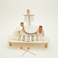 Hand-Eye Coordination Multifunction Percussion Toy Portable Wooden Xylophone Table Early Learning Baby Music Hub CE Certified for Children, Toddlers, Home, Playroom
