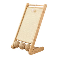 Wooden Frame Cat Scratcher and Stable Sisal Cat Scratching Board Furniture Protector