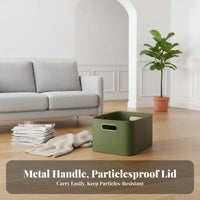 Maximum Large Capacity Lidded Storage Chest European design Organizer Bin Multi-Purpose Home Organization Removable Lid for Families, Apartment Dwellers, Homeowners, Bedroom, Kids Room, Under Bed, Shelves