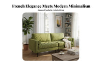 Lowshape Straight Sofa French Retro design Couch Modern Minimalist Design Lounge Seating for Apartment Dwellers, Young Adults, Living Room, Playroom