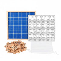 Early Learning Educational Counting Board Paint Wooden Hundred Board 1-100 Number Grid Game for Preschoolers, Kids, Toddlers, Homeschool, Classroom
