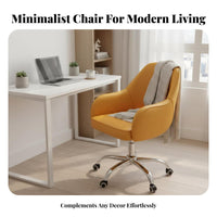 Adjustable Height Armless caster Chair Minimalist Design Task Seat 360-Degree pivot Office Furniture Wheeled Base for Students, Women, Teens, Study Room, Dormitory, Small Spaces, Vanity Table