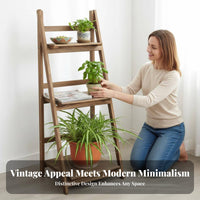 Floor-Standing Design Multi-Tier Shelving Multi-Level Vintage Aesthetic Etagere with Cabinet Complimentarystanding Plant Stand Versatile for Book Lovers, Apartment Dwellers, Homeowners, Living Room, Balcony, Home Office, Bedroom
