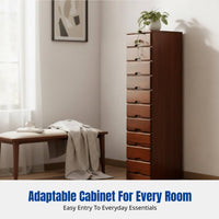 Hardwood Narrow Drawer Cabinet, Multi-Drawer Storage, Bedroom Organizer