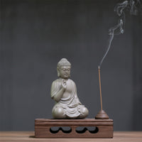 Miniature Meditating Buddha Figurine Zen Buddha Figurine Matte Decor Smooth for Meditation Corner