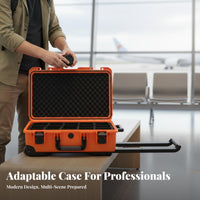 Waterproof Rolling Camera protective case Shockproof Rolling gear Trunk Wheeled Design safeguarding Container Retractable Handle for Photographers, Drone professionals, Field Technicians, Storage, journey, Outdoor, Studio