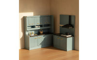1/12 Dollhouse Kitchen Cabinet with Sink Modern Dollhouse Kitchen Set with Sink European-Style for Dioramas