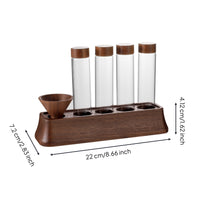 Coffee Bean Storage Rack with Glass Tubes Space-Saving Coffee Bean Storage Rack Sealed Countertop Shelf for Kitchen Counter