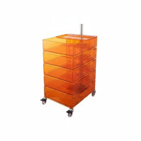 Nordic aesthetic Transparent Rotating Organizer Movable on casters Bedside Table Modern Design Storage Cabinet Multi-Functional for Homeowners, Office Workers, Dressing Area, Small Spaces, Living Room, Bathroom