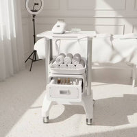 Beauty Salon Cart with Drawers Sleek Utility Cart with Drawer Easy to Clean Rolling Salon Trolley for Estheticians, Permanent Makeup Artists