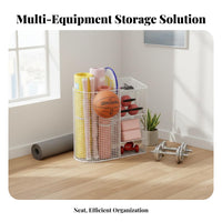 Exercise Mat Storage Rack With Wheels Home Gym Equipment Organizer Space Saving Design Rolling Home Gym Organizer for Living Room